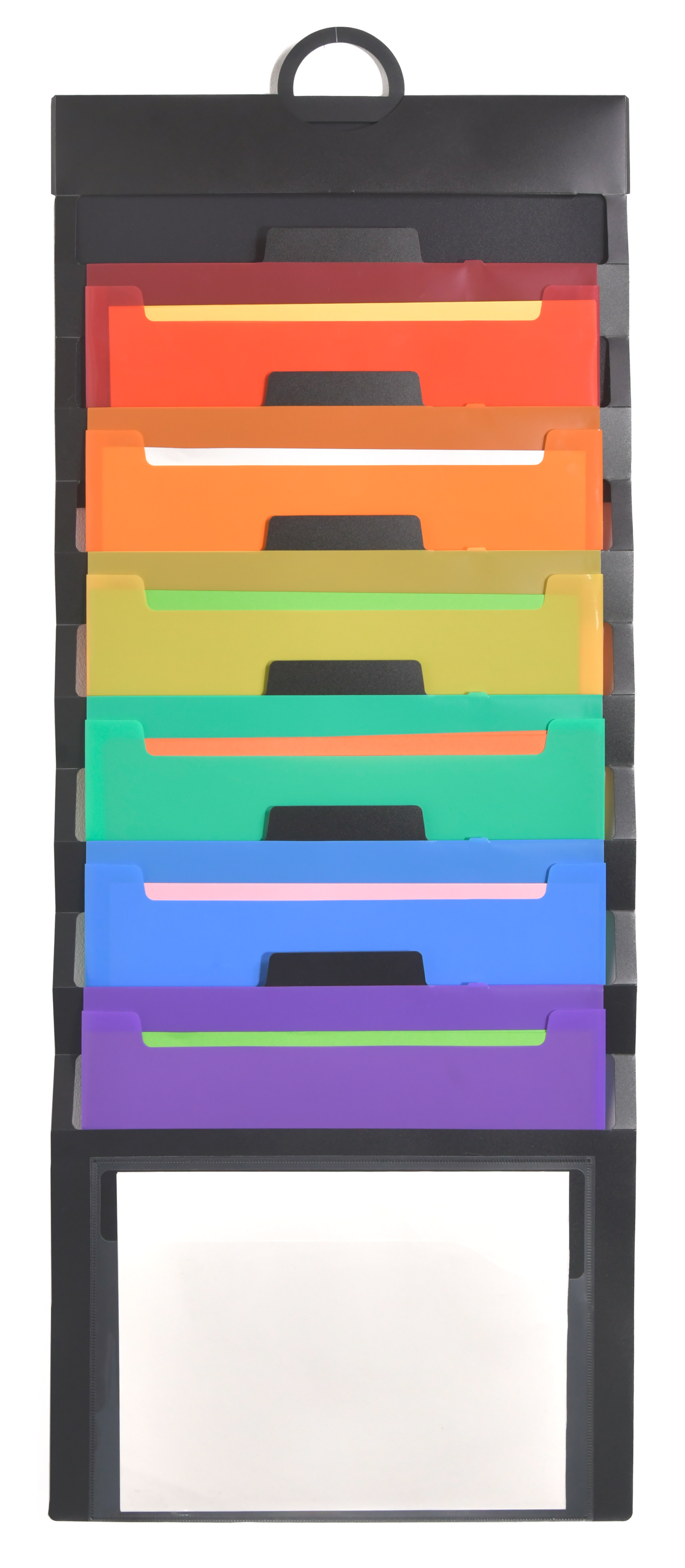 Comma Tumble A4 Size Cascading Folder with Horizontal Elastic Band Closure - Black