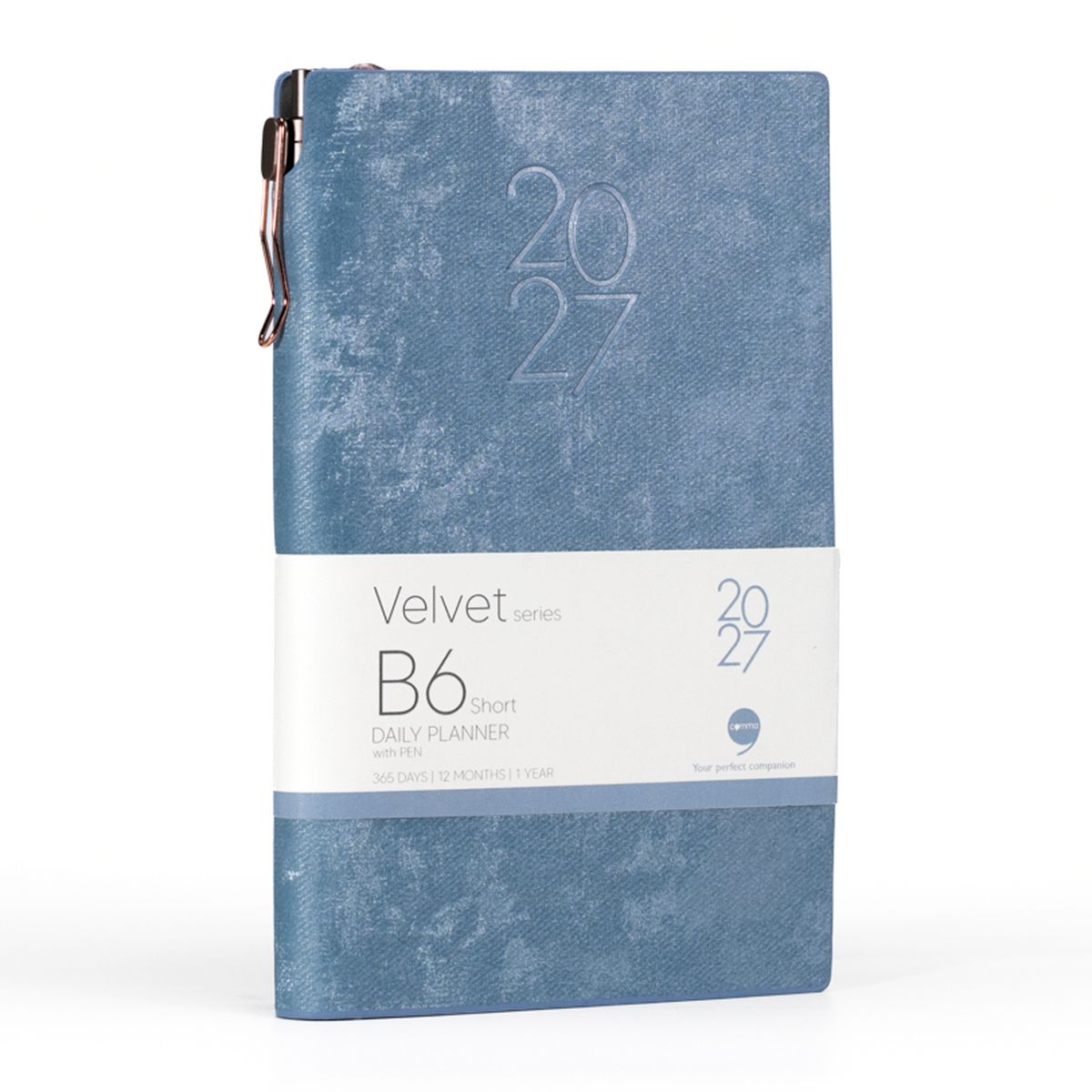 Velvet Series Daily Planner 2027 - B6 Short Size with Pen