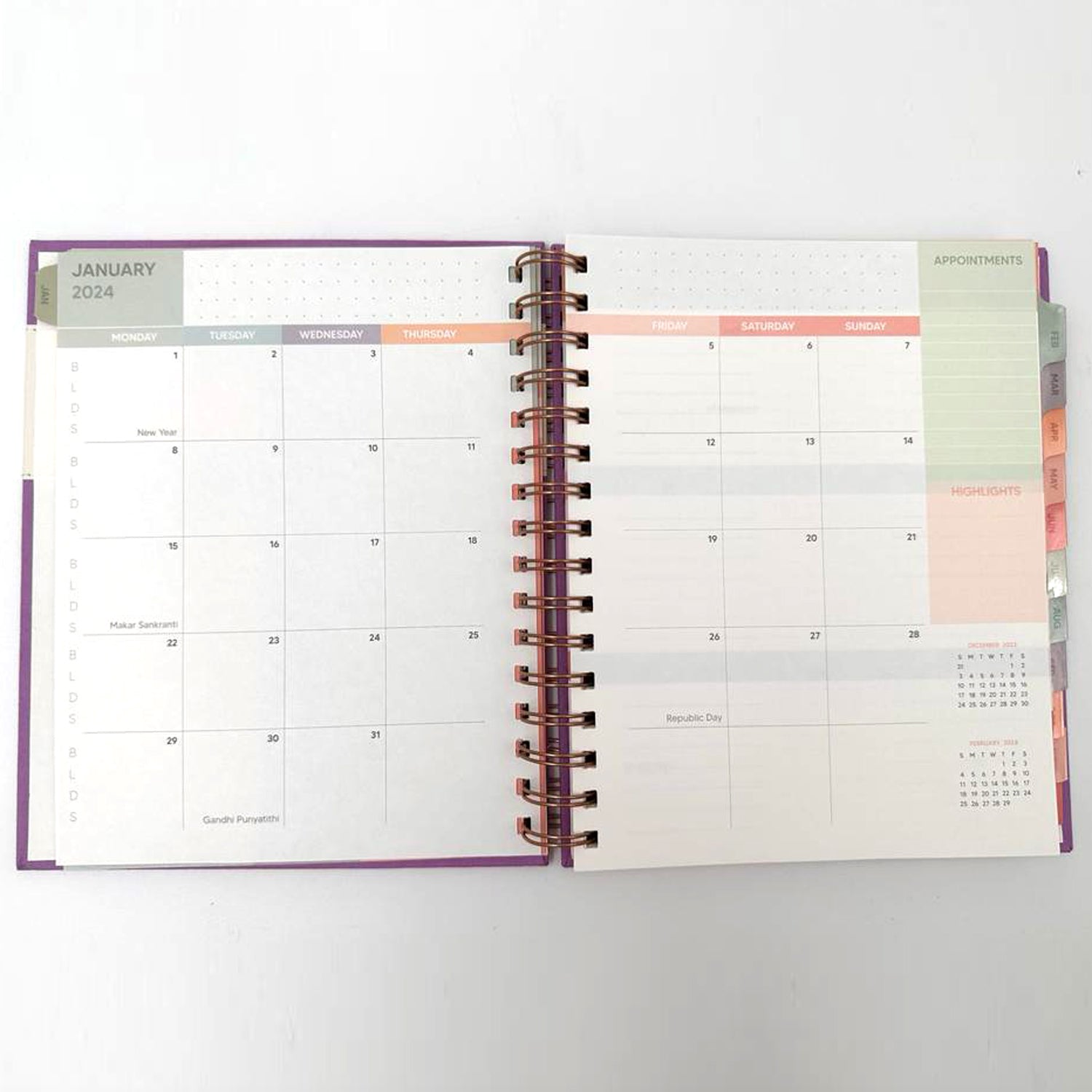 Wire-O Planner 2024 - Teal Blue