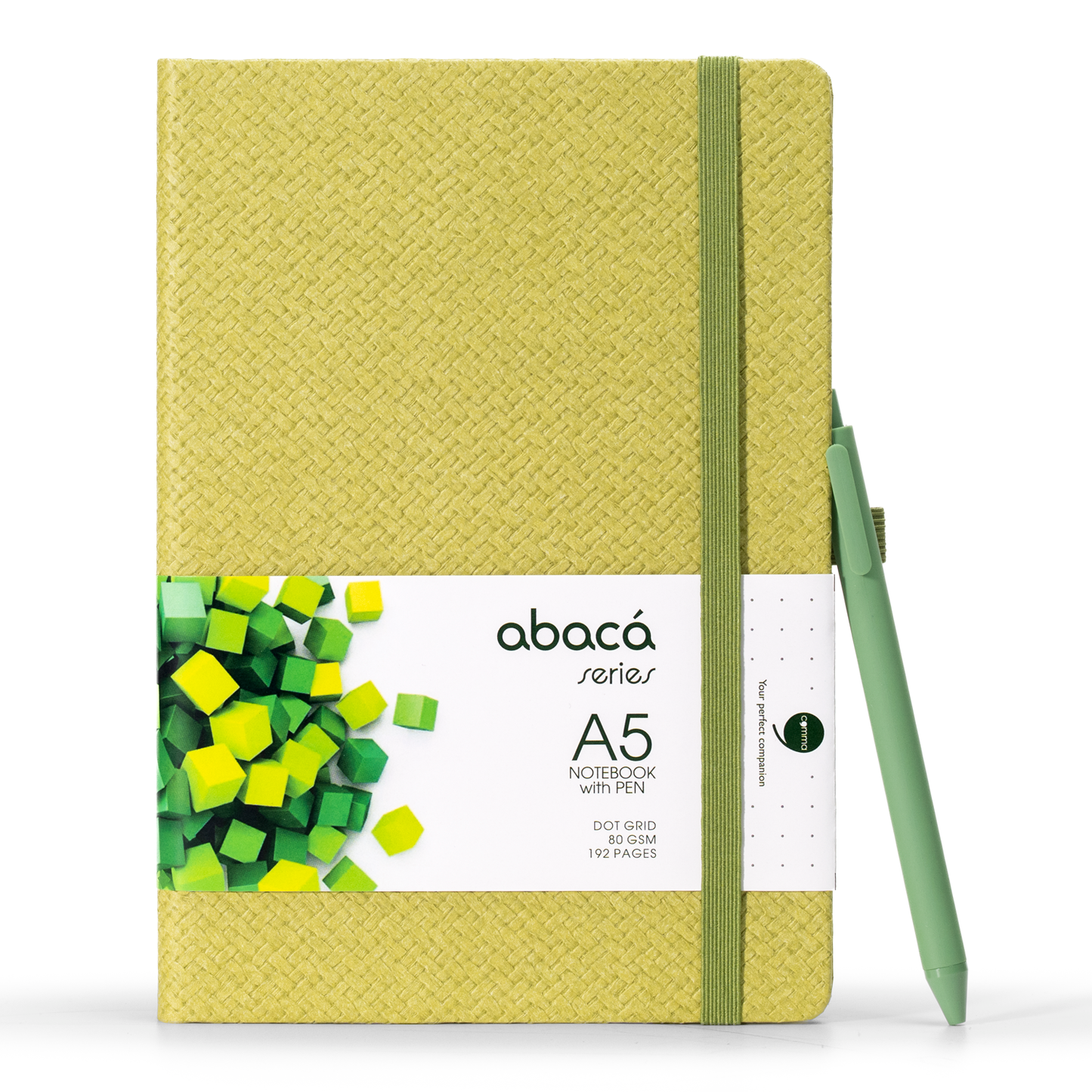 Abaca A5 Size Dot Grid Notebook with Pen and Checks Grid Notebook with Pen