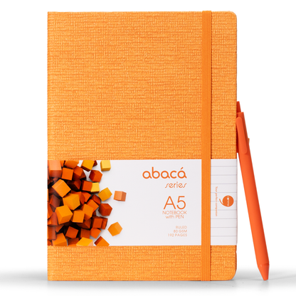 Abaca A5 Size Hard bound Notebook with Pen