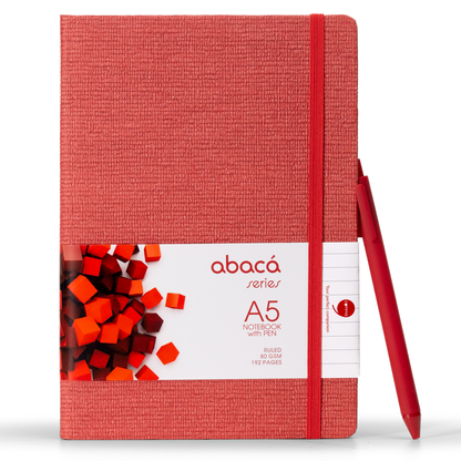 Abaca A5 Size Hard bound Notebook with Pen