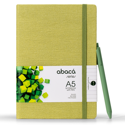 Abaca A5 Size Hard bound Notebook with Pen