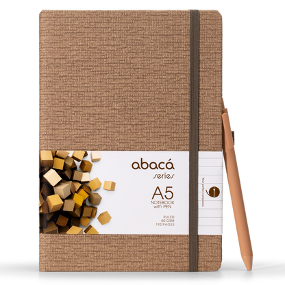 Abaca A5 Size Hard bound Notebook with Pen