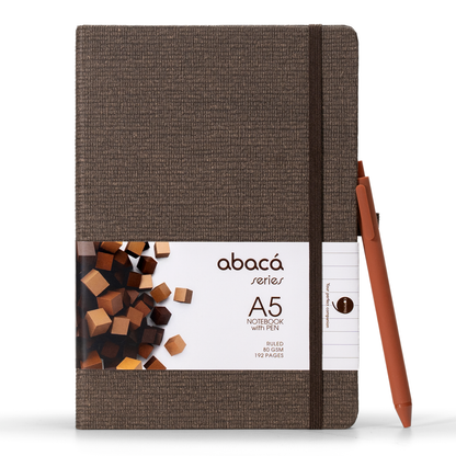 Abaca A5 Size Hard bound Notebook with Pen