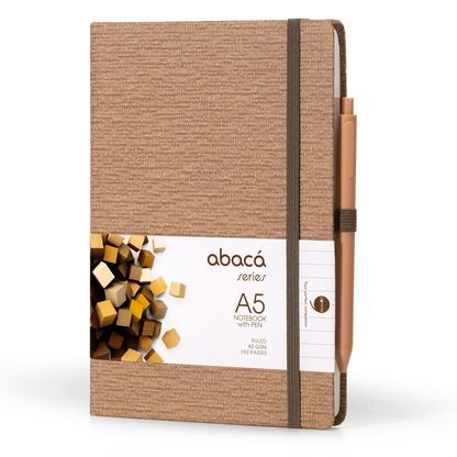 Abaca A5 Size Hard bound Notebook with Pen