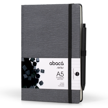 Abaca A5 Size Hard bound Notebook with Pen