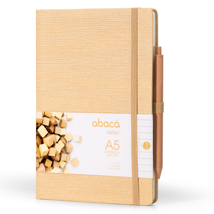 Abaca A5 Size Hard bound Notebook with Pen