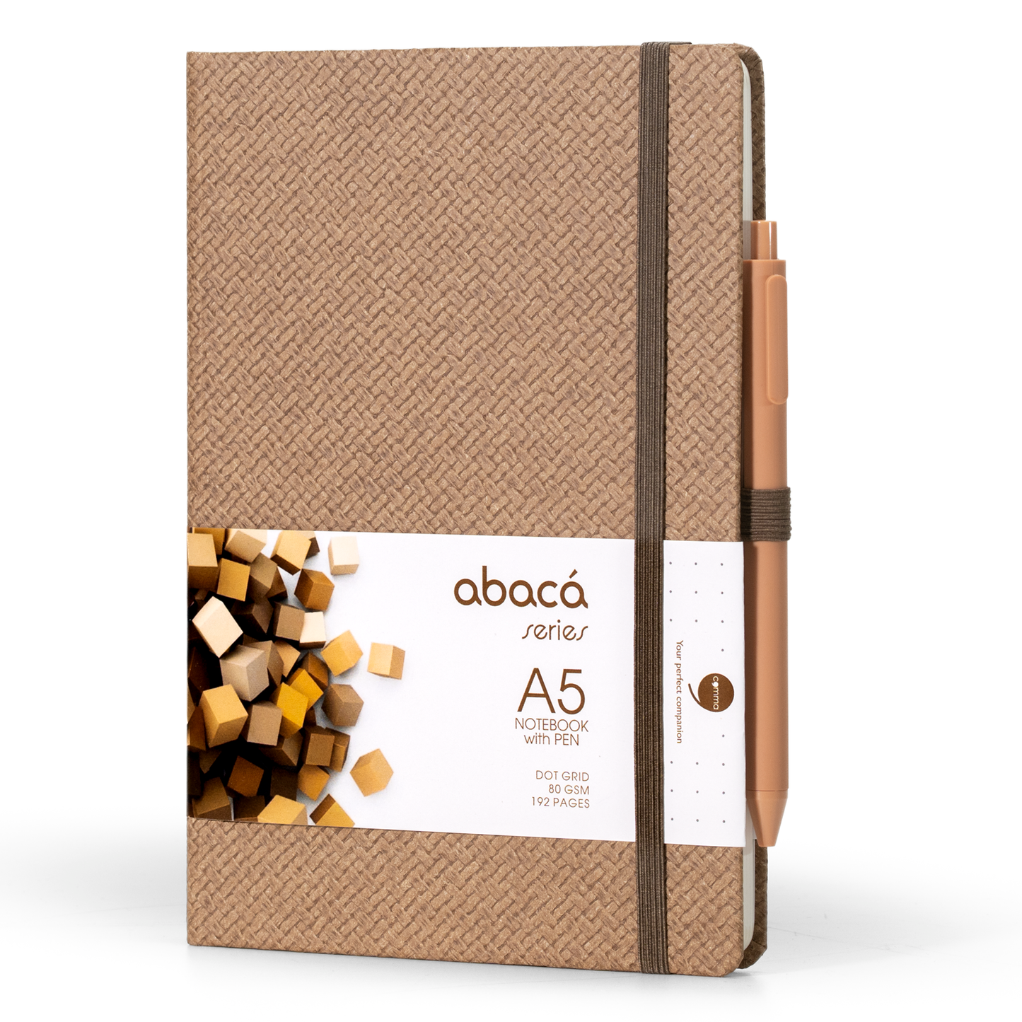 Abaca A5 Size Dot Grid Notebook with Pen and Checks Grid Notebook with Pen