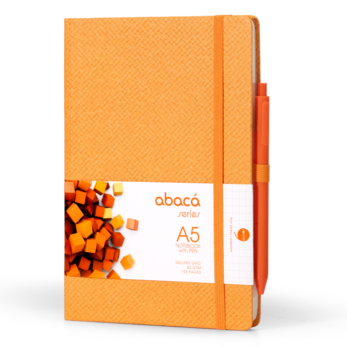 Abaca A5 Size Dot Grid Notebook with Pen and Checks Grid Notebook with Pen