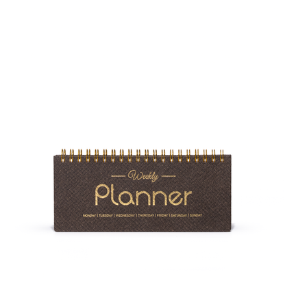 Weekly Undated Planner Notebook - A6 Long Slim Size Wire-O Bound