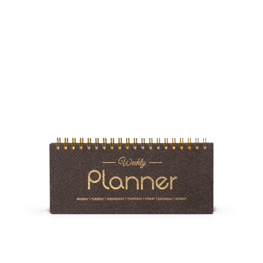 Weekly Undated Planner Notebook - A6 Long Slim Size Wire-O Bound