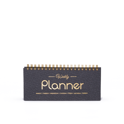 Weekly Undated Planner Notebook - A6 Long Slim Size Wire-O Bound