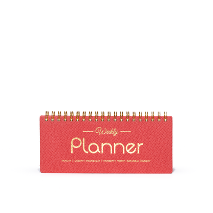 Weekly Undated Planner Notebook - A6 Long Slim Size Wire-O Bound