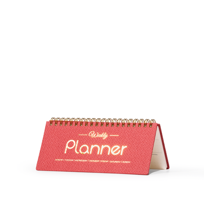 Weekly Undated Planner Notebook - A6 Long Slim Size Wire-O Bound