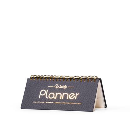 Weekly Undated Planner Notebook - A6 Long Slim Size Wire-O Bound