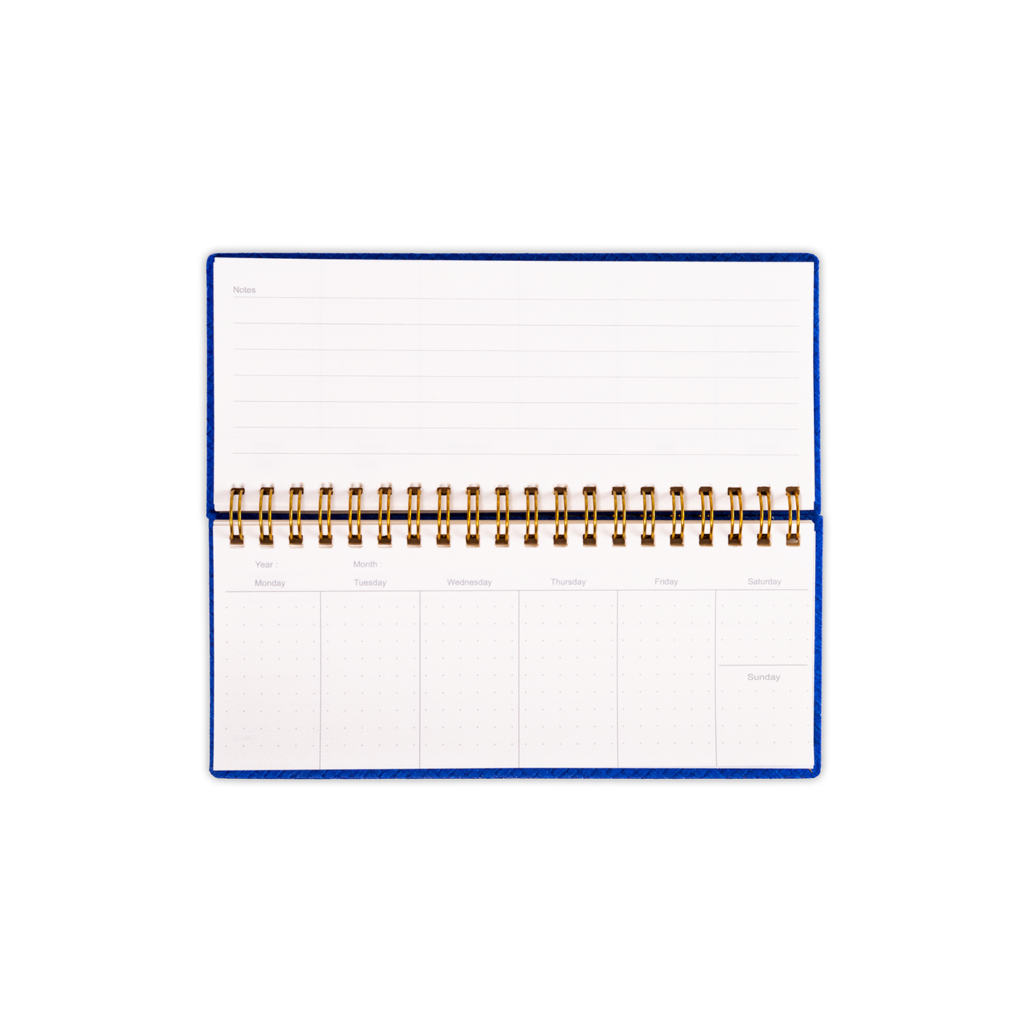 Weekly Undated Planner Notebook - A6 Long Slim Size Wire-O Bound