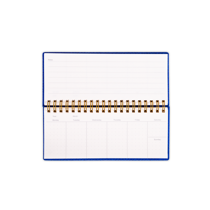 Weekly Undated Planner Notebook - A6 Long Slim Size Wire-O Bound