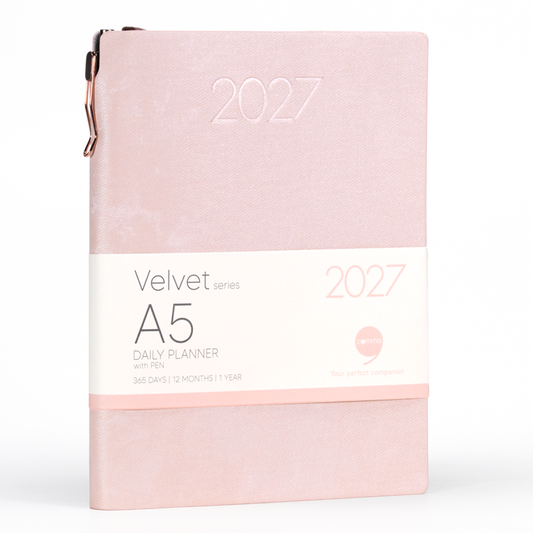 Velvet Series Daily Planner 2027 - A5 Size with Pen