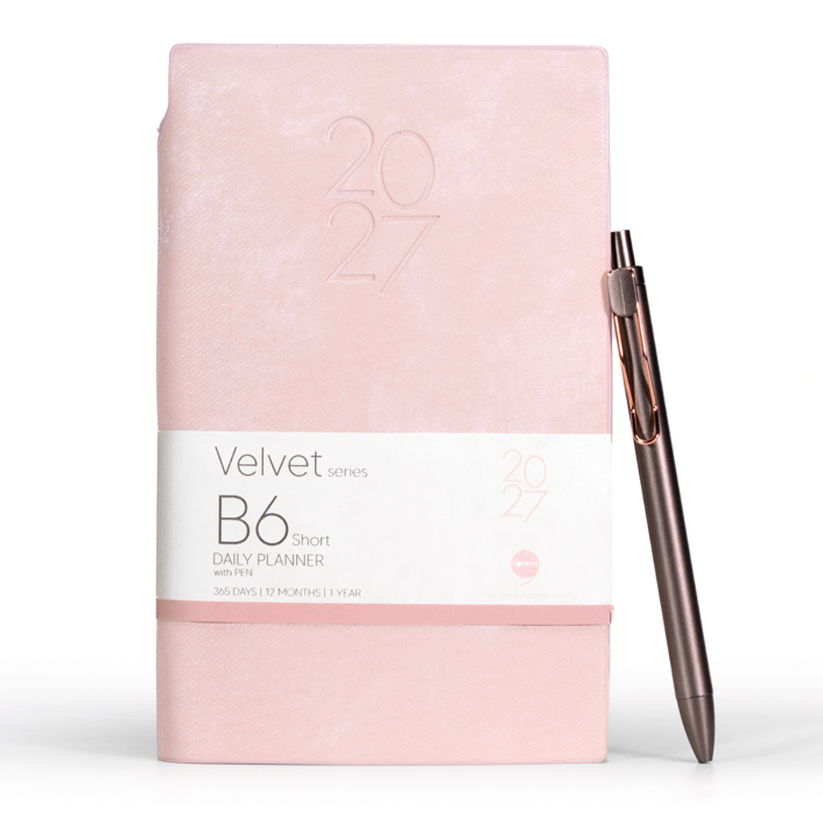 Velvet Series Daily Planner 2027 - B6 Short Size with Pen