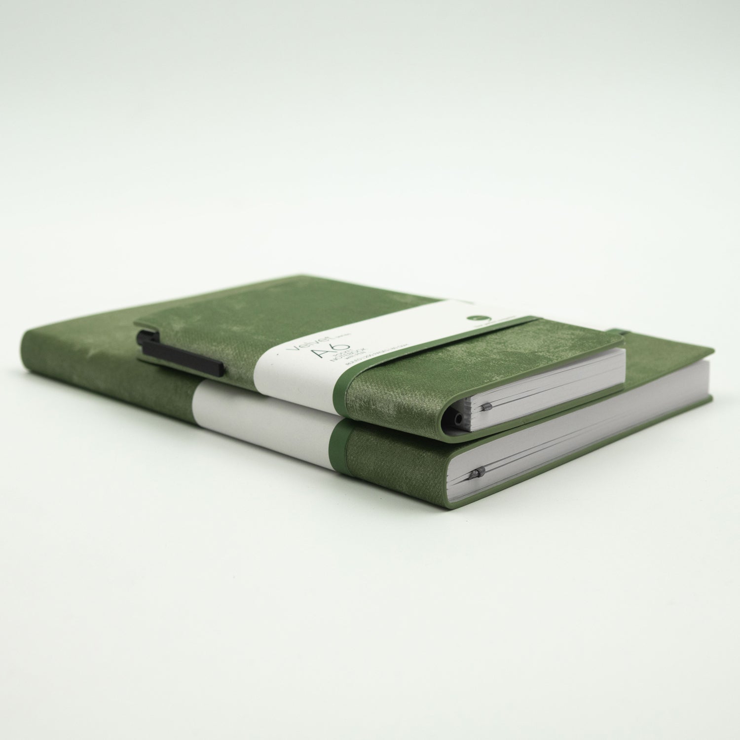 Velvet  Series – Combo A5 Size & A6 Pocket Size with Pen – Green