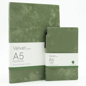 Velvet  Series – Combo A5 Size & A6 Pocket Size with Pen – Green