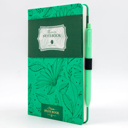 Flowers Series - A5 Size - Hard Bound Notebook with Pen