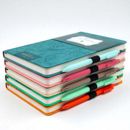 Flowers Series - A5 Size - Hard Bound Notebook with Pen