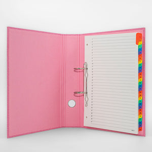 Abaca Ring Binder A4 Black+Pink