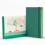 Load image into Gallery viewer, Green planner with tree illustration on a white background

