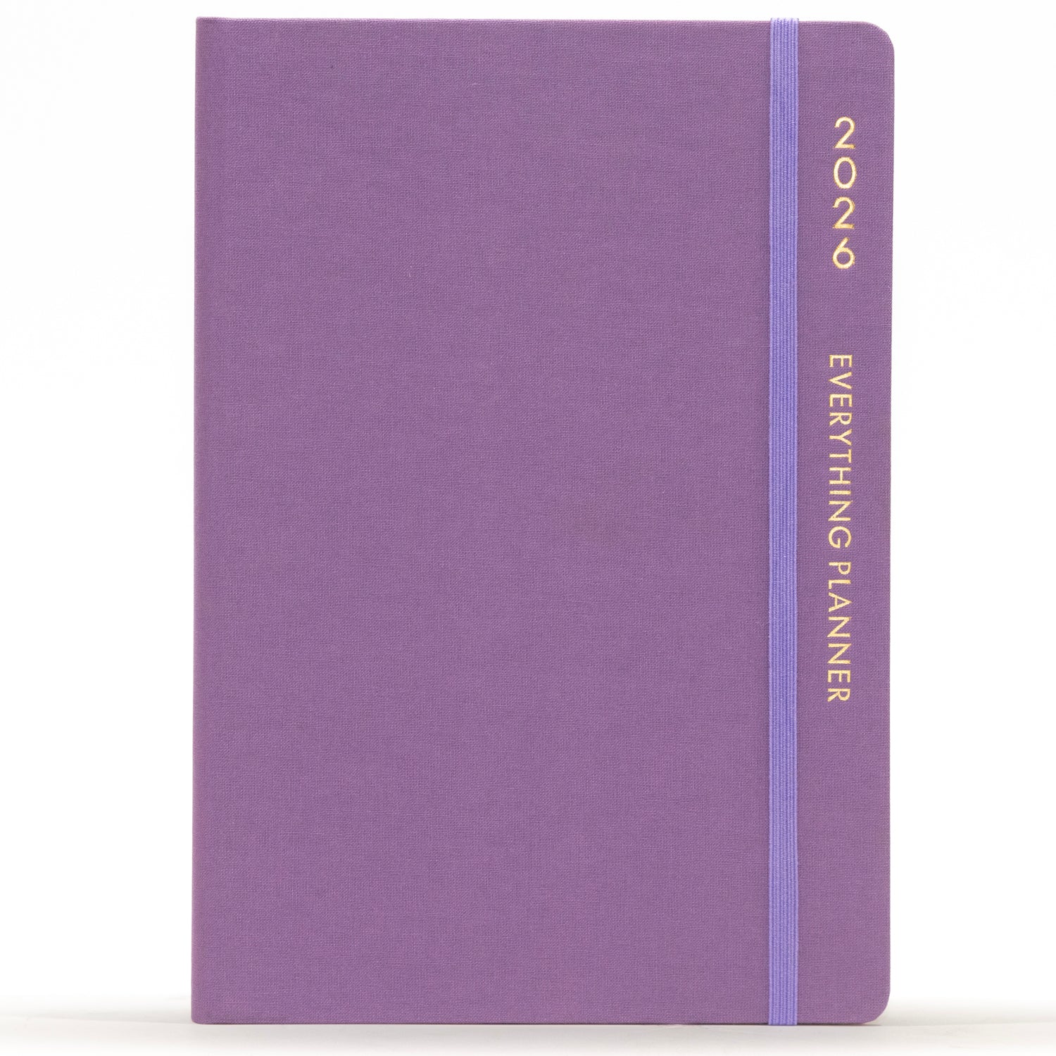 Purple planner with a visible brand name on a white background
