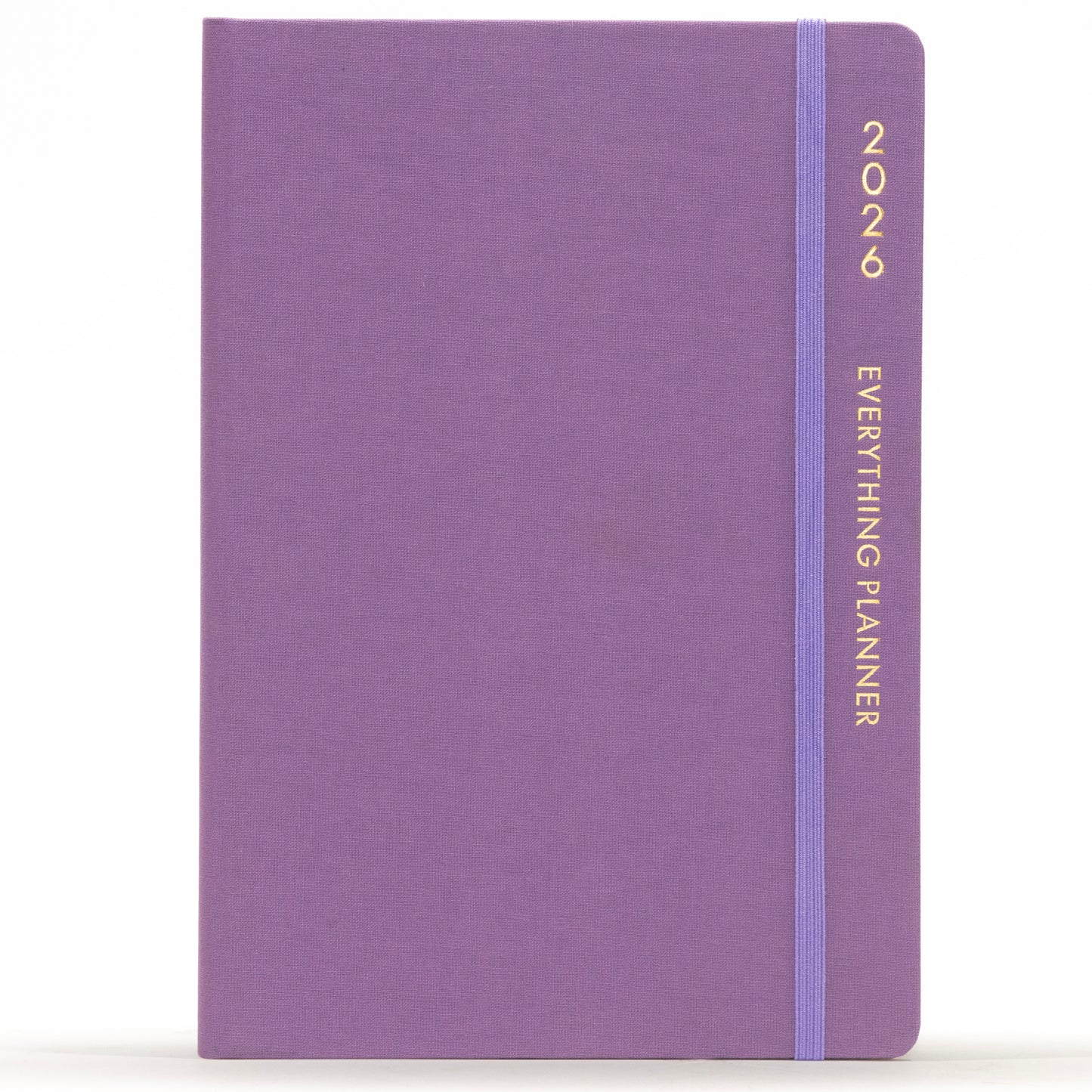 Purple planner with a visible brand name on a white background
