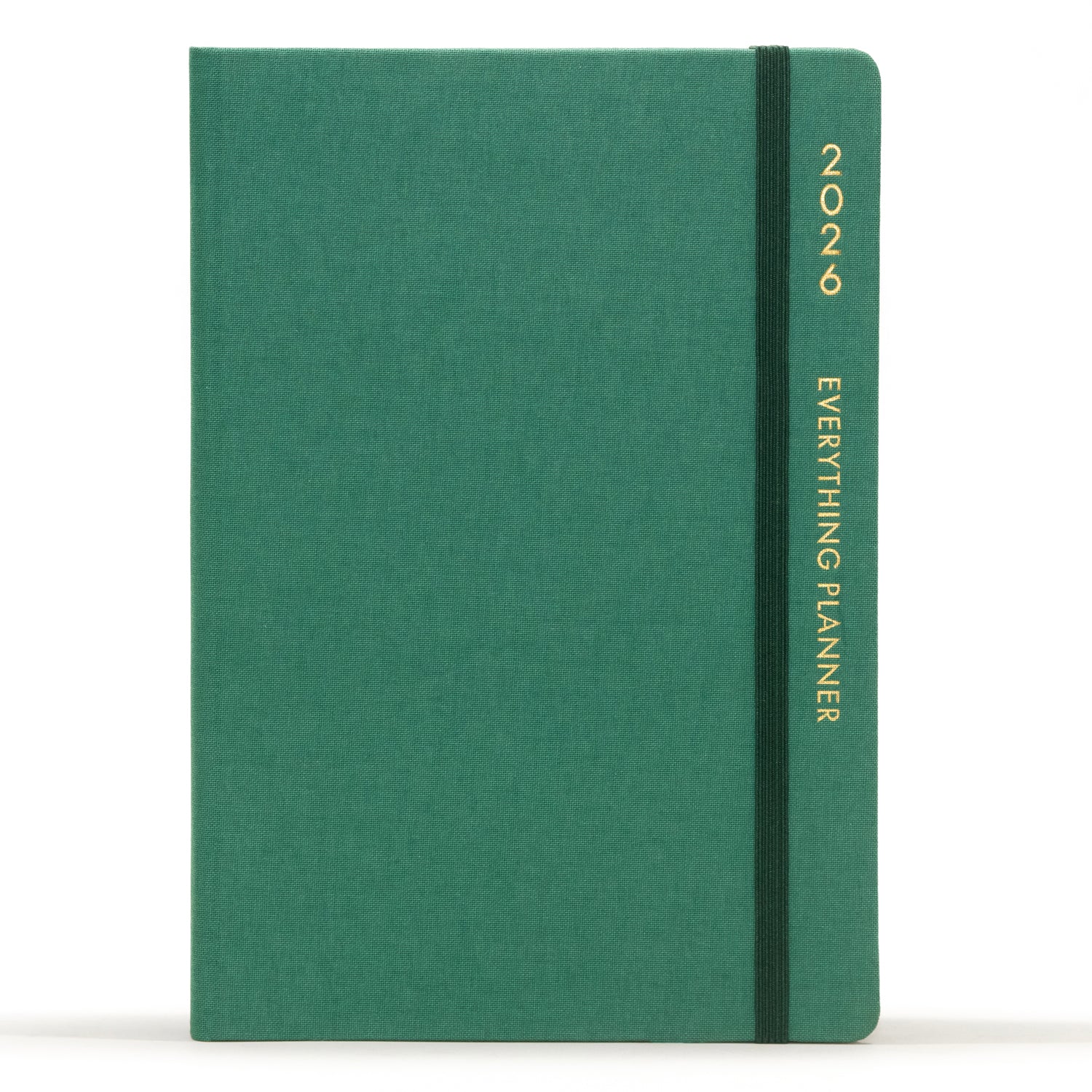 Green planner with 'Comma' branding on a white background