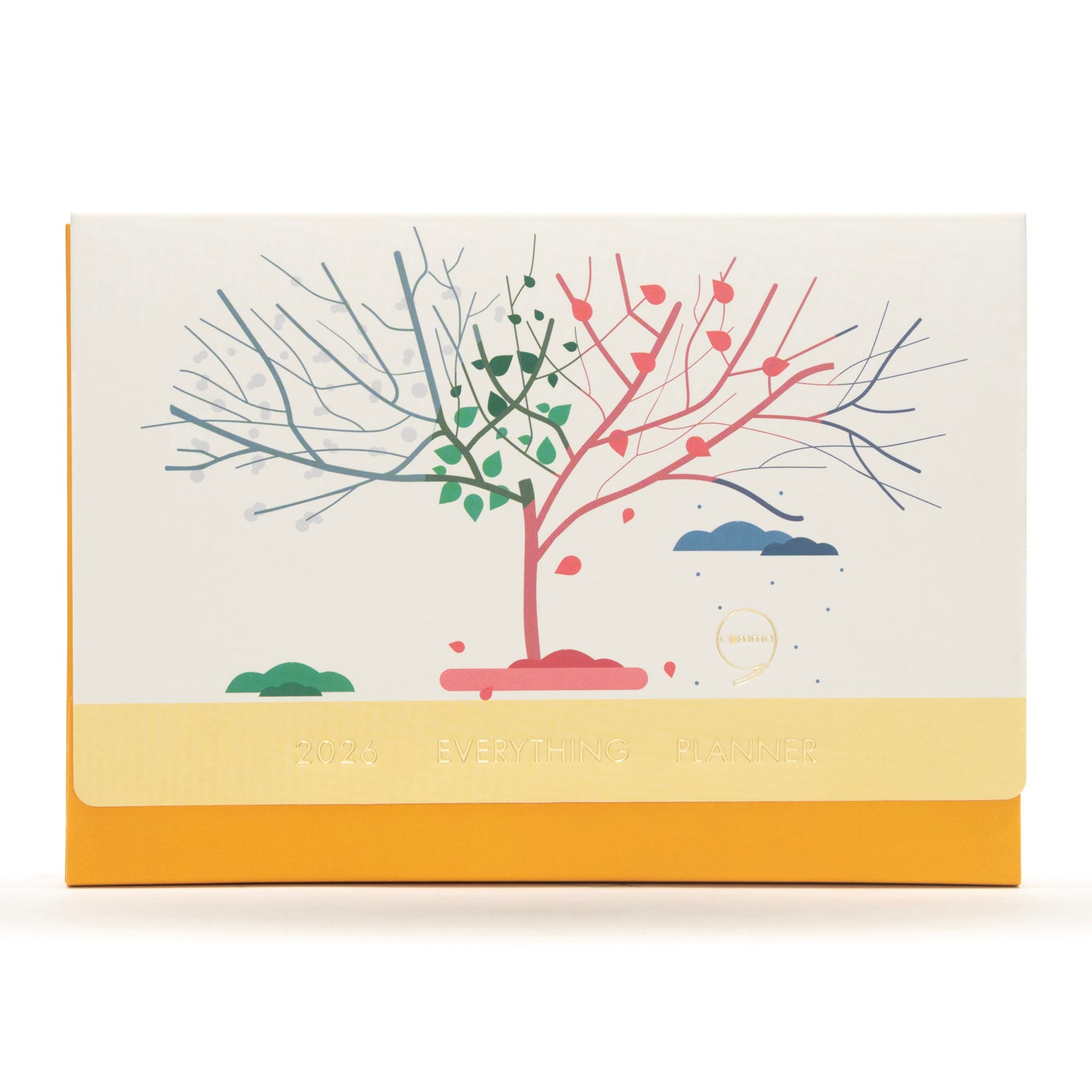 Card with a tree illustration on a white background