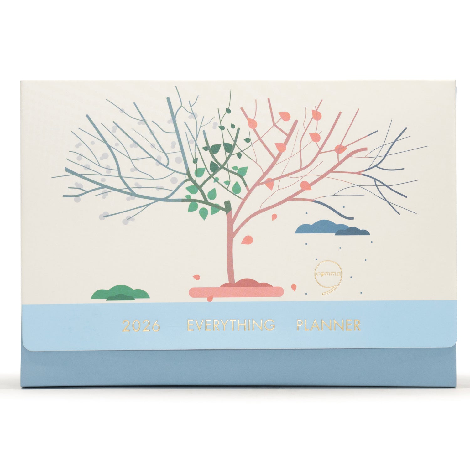 Diary with tree design and '2026' Everything Planner' text on a white background