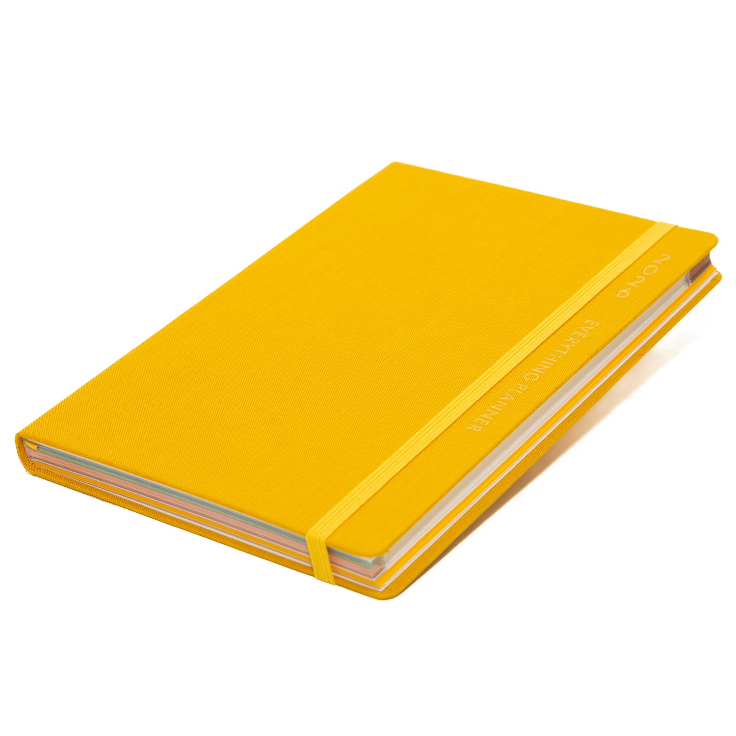 Yellow notebook on a white background