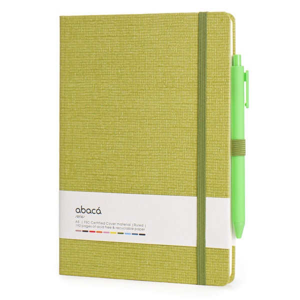 Abaca A5 Size Hard bound Notebook with Pen