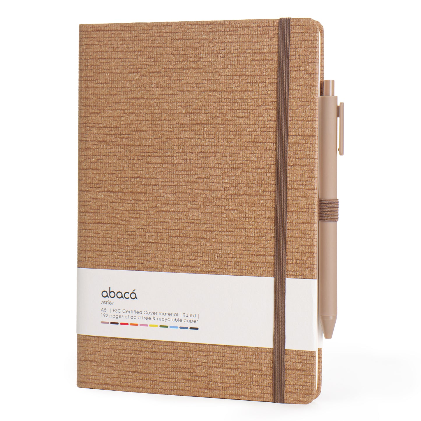 Abaca A5 Size Hard bound Notebook with Pen