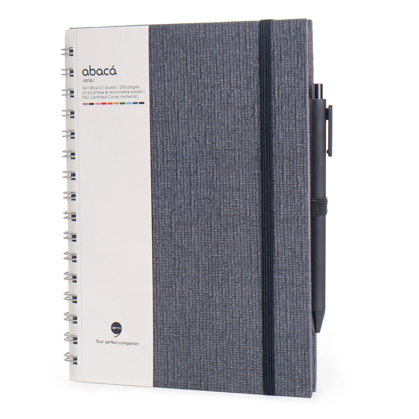 Abaca A5 Size Wire-O Bound Notebook with Pen