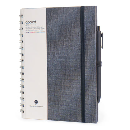 Abaca A5 Size Wire-O Bound Notebook with Pen
