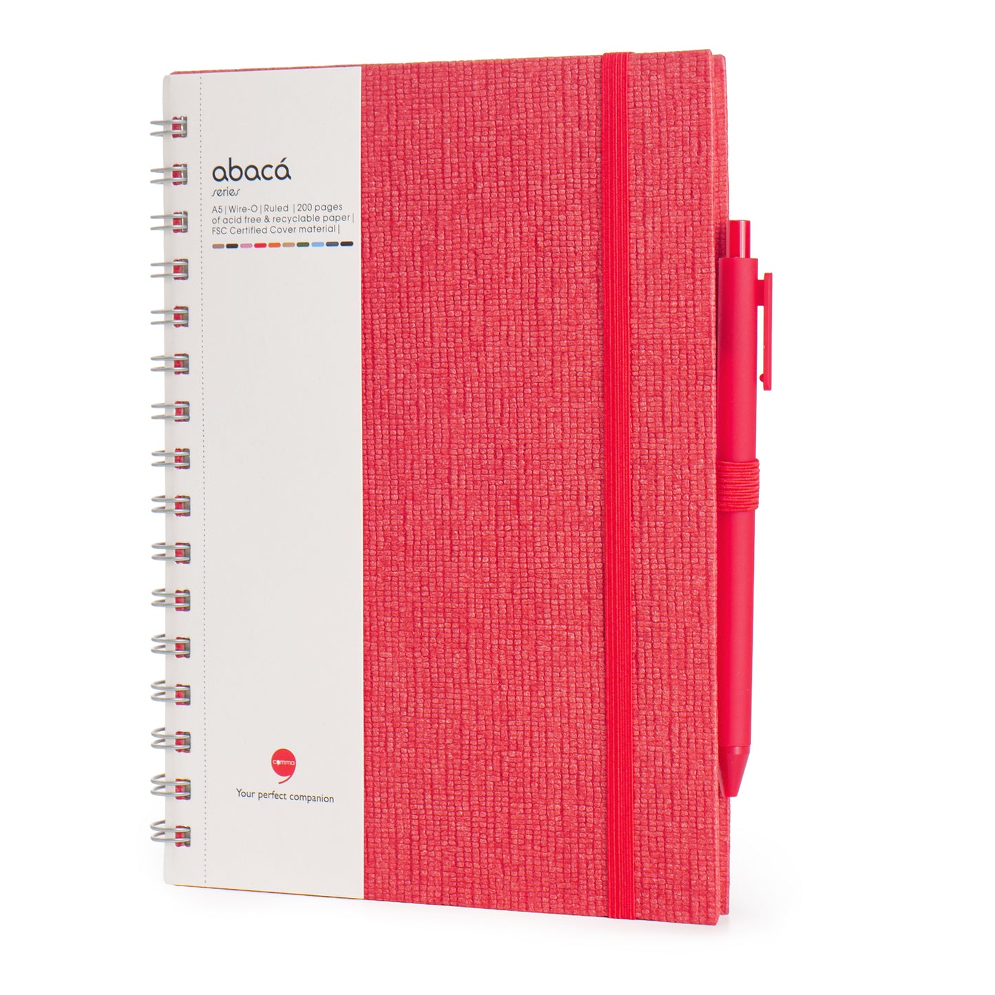 Abaca A5 Size Wire-O Bound Notebook with Pen