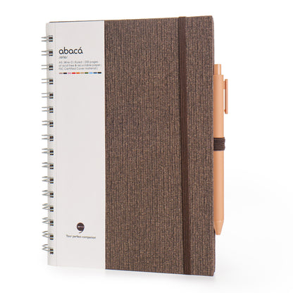 Abaca A5 Size Wire-O Bound Notebook with Pen