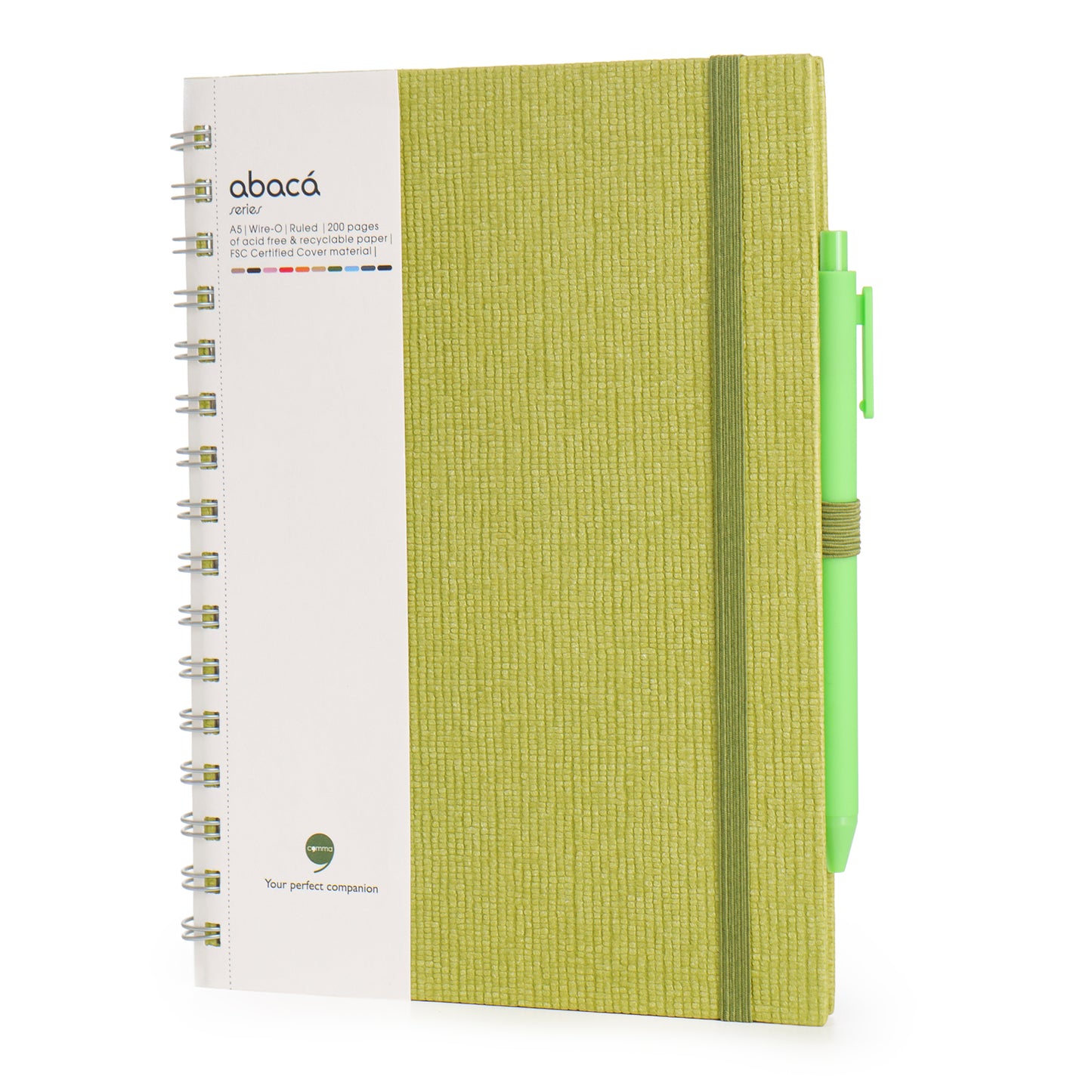 Abaca A5 Size Wire-O Bound Notebook with Pen