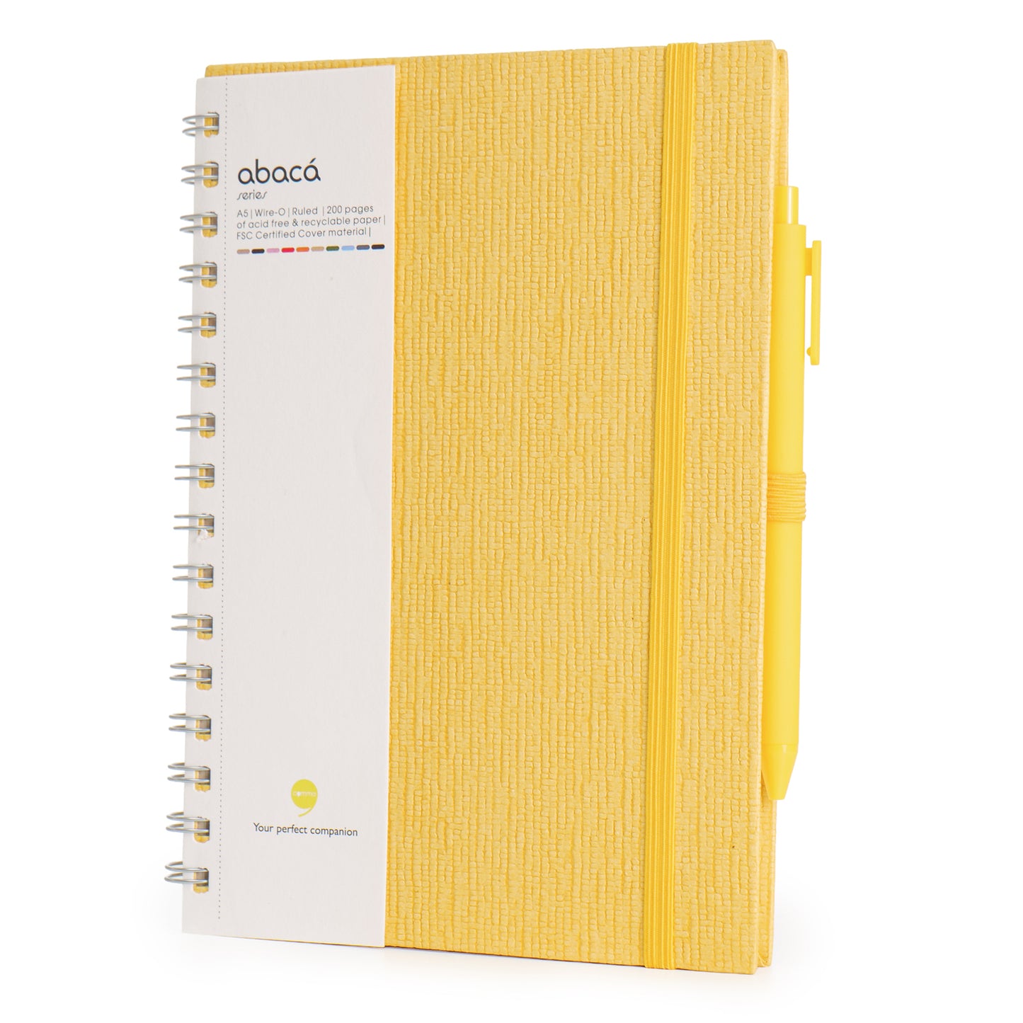 Abaca A5 Size Wire-O Bound Notebook with Pen