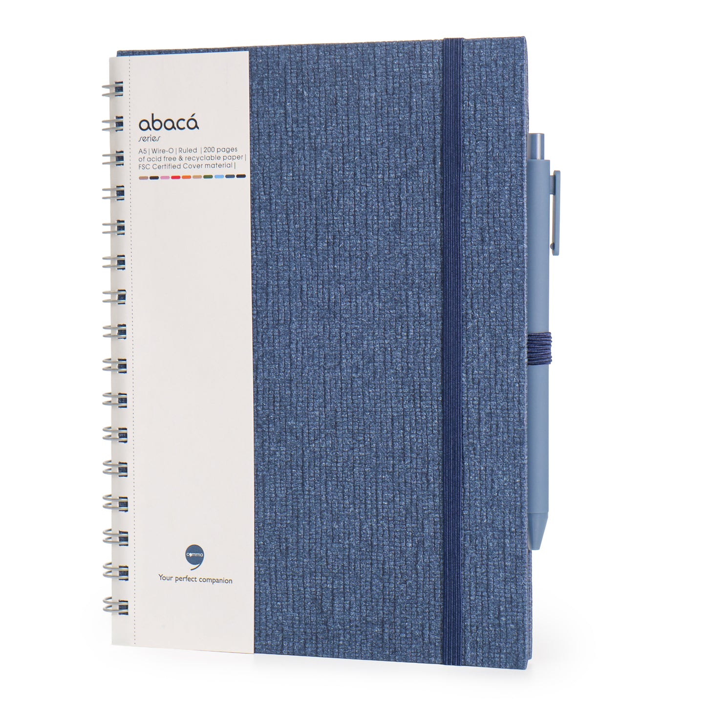 Abaca A5 Size Wire-O Bound Notebook with Pen