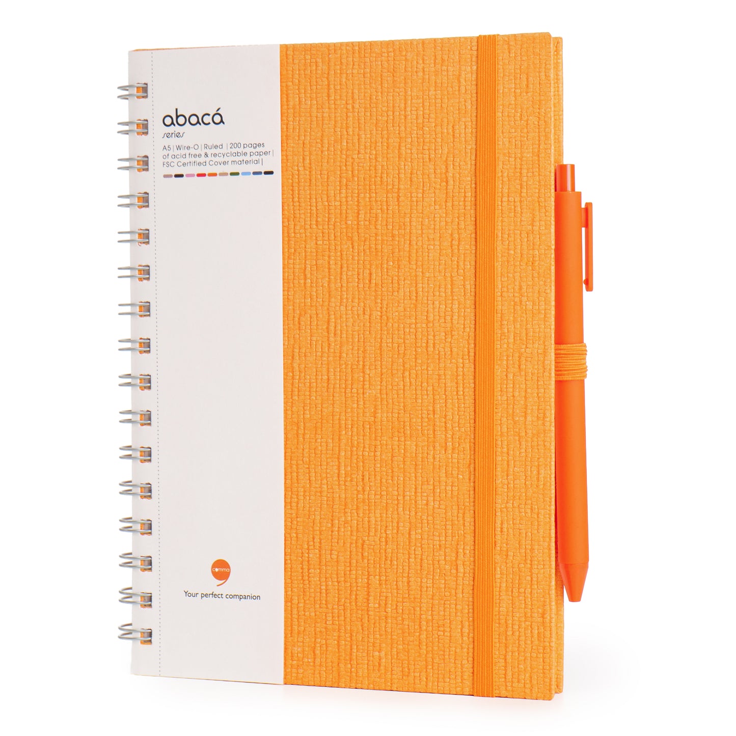 Abaca A5 Size Wire-O Bound Notebook with Pen