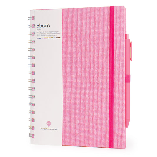 Abaca A5 Size Wire-O Bound Notebook with Pen