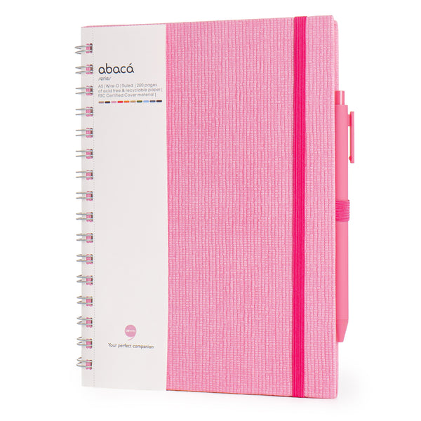 Abaca A5 Size Wire-O Bound Notebook with Pen
