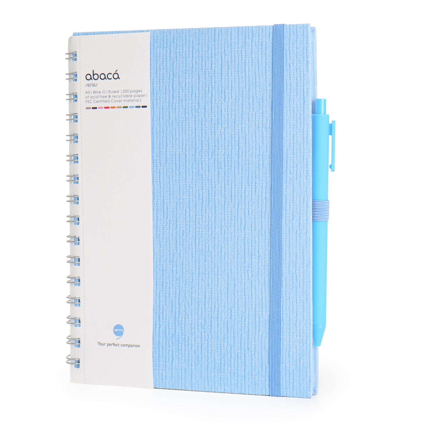 Abaca A5 Size Wire-O Bound Notebook with Pen