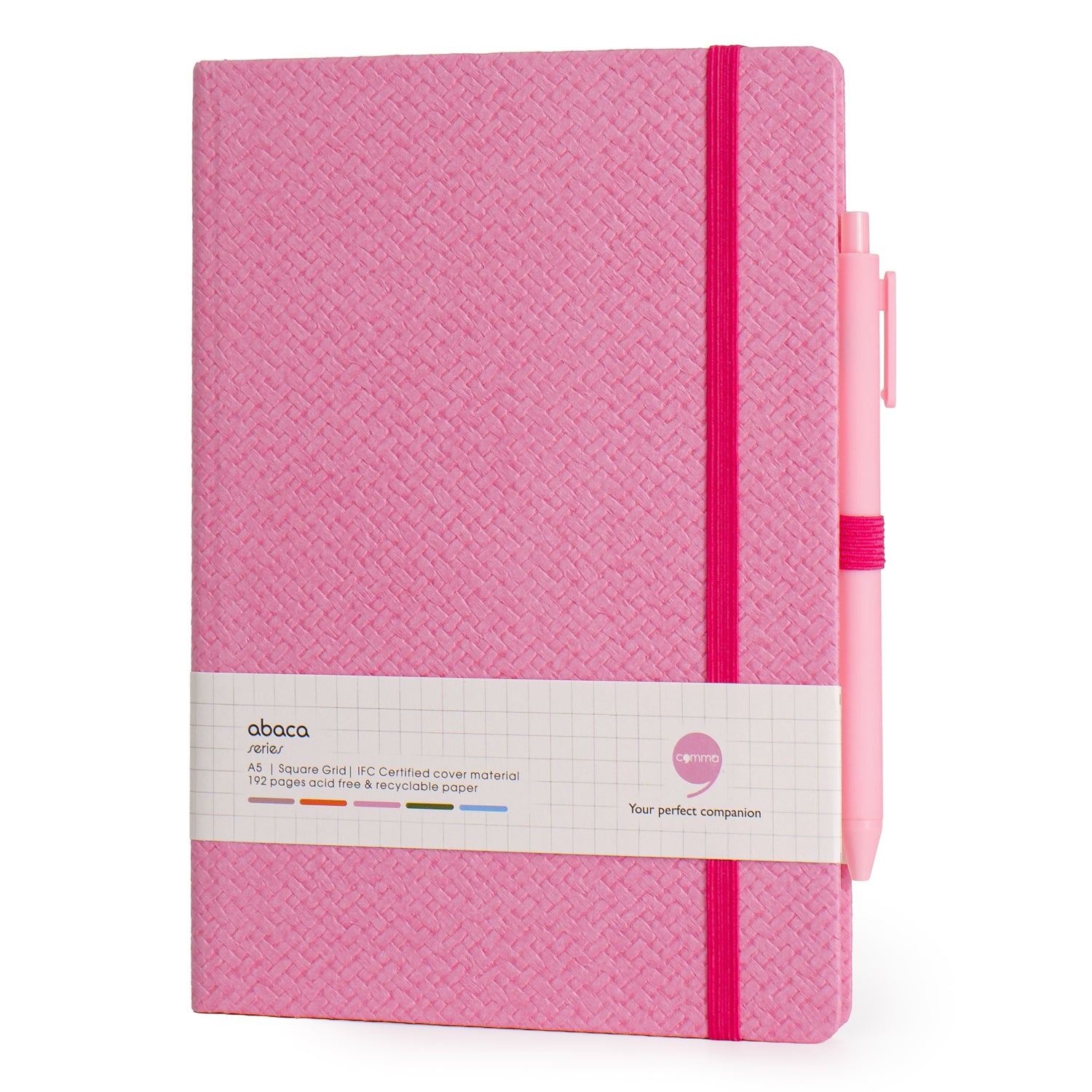 Abaca A5 Size Dotted and Checks Grid Hard Bound Notebook